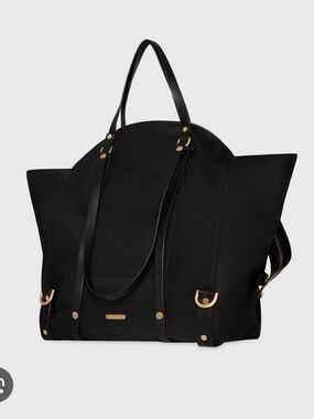 Rebecca Minkoff XL Black Nylon Tote Bag with Gold Hardware - Women Bags